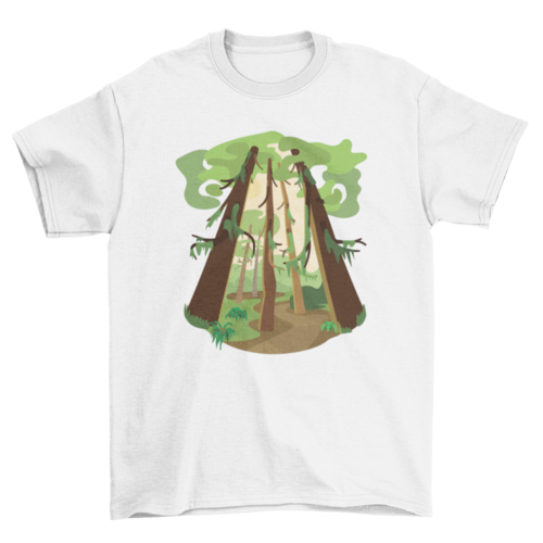 Beautiful Huge Lovely Rainforest Illustration Nature Greenly Wood