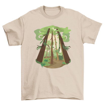 Beautiful Huge Lovely Rainforest Illustration Nature Greenly Wood