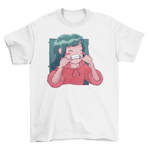 Anime glitch girl t-shirt