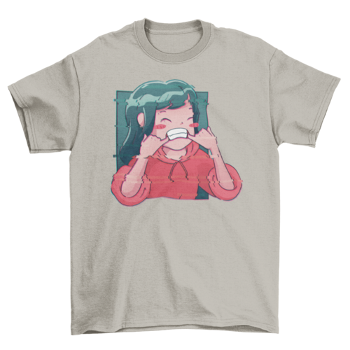 Anime glitch girl t-shirt