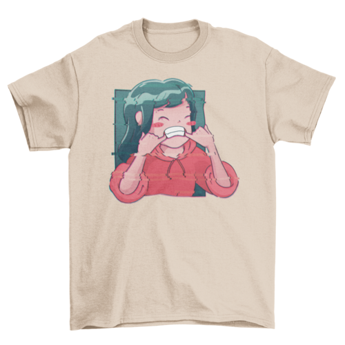 Anime glitch girl t-shirt