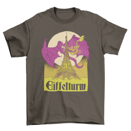 Eiffel tower dragon t-shirt