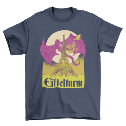 Eiffel tower dragon t-shirt