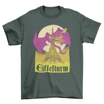 Eiffel tower dragon t-shirt
