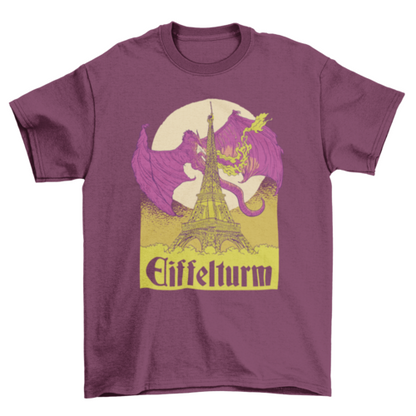 Eiffel tower dragon t-shirt