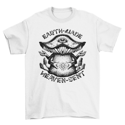 Trippy earth made mushroom quote t-shirt