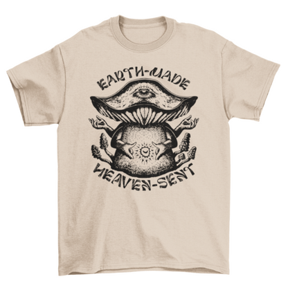 Trippy earth made mushroom quote t-shirt