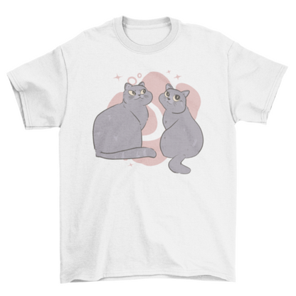 Cute grey cats animals t-shirt design