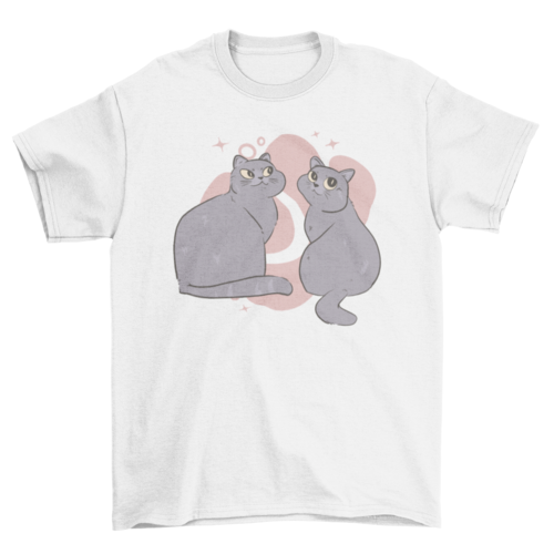 Cute grey cats animals t-shirt design