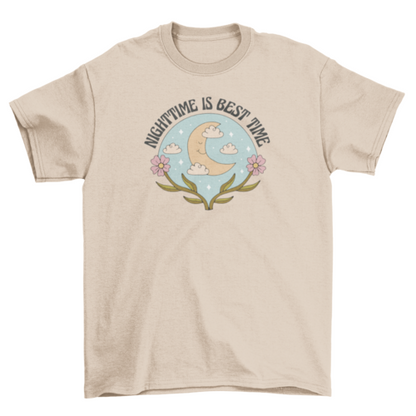 Nightime best time moon t-shirt