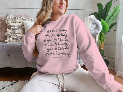 If You Lose Character You Lose Everything Scripture Hand Lettering